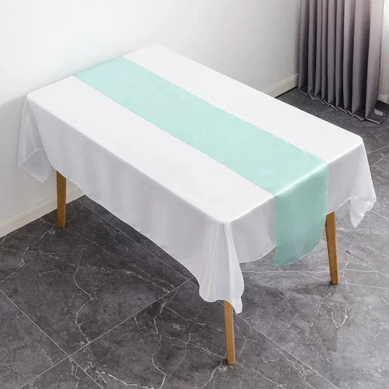 Chemin de Table en Satin Azurin