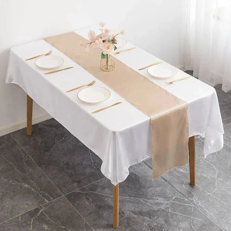 Chemin de Table en Satin Champagne