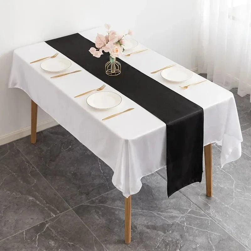 Chemin de Table en Satin Noir