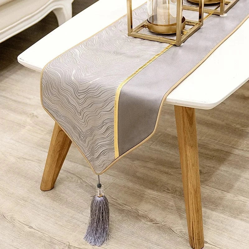 Chemin de Table Gris Anthracite - Design Bi-Matière Contemporain
