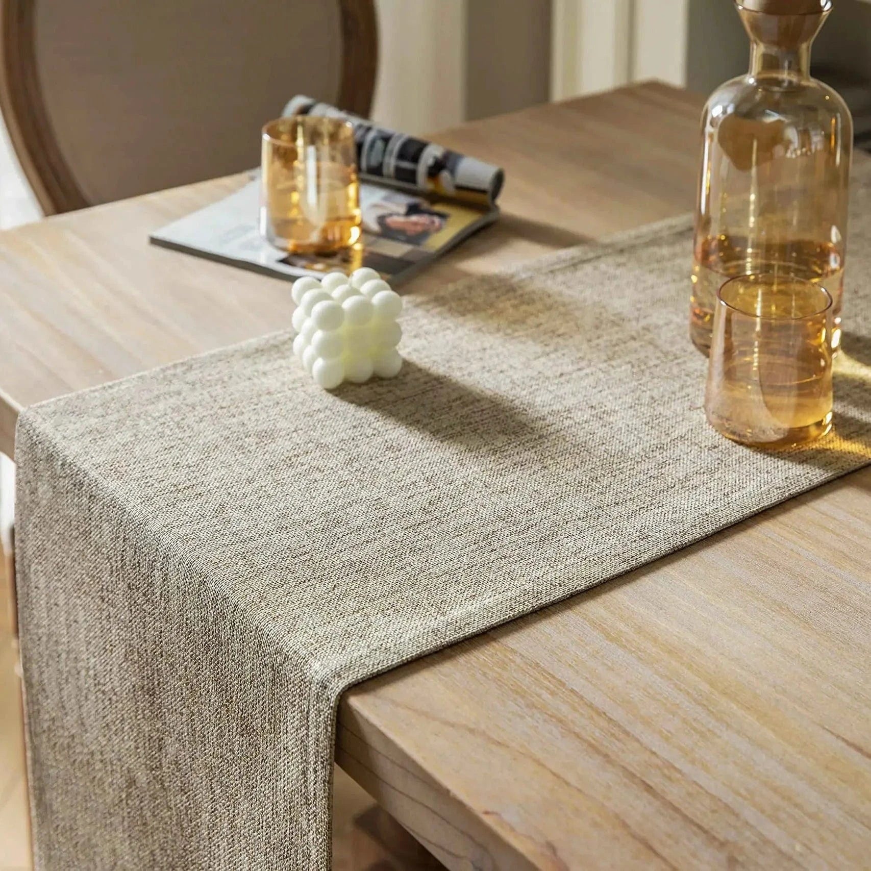 Chemin de Table Gris Chiné - Élégance Minimaliste