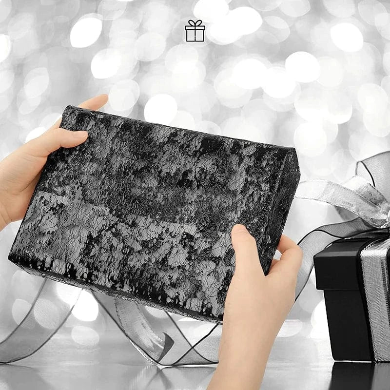 Chemin de Table Jetable Noir Texturé - Noël, Mariage, Événements