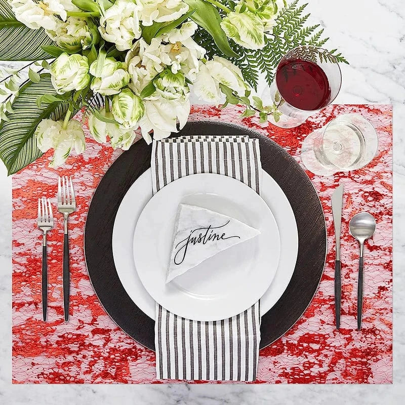 Chemin de Table Jetable Rouge Noël - 274cm Festif Pratique