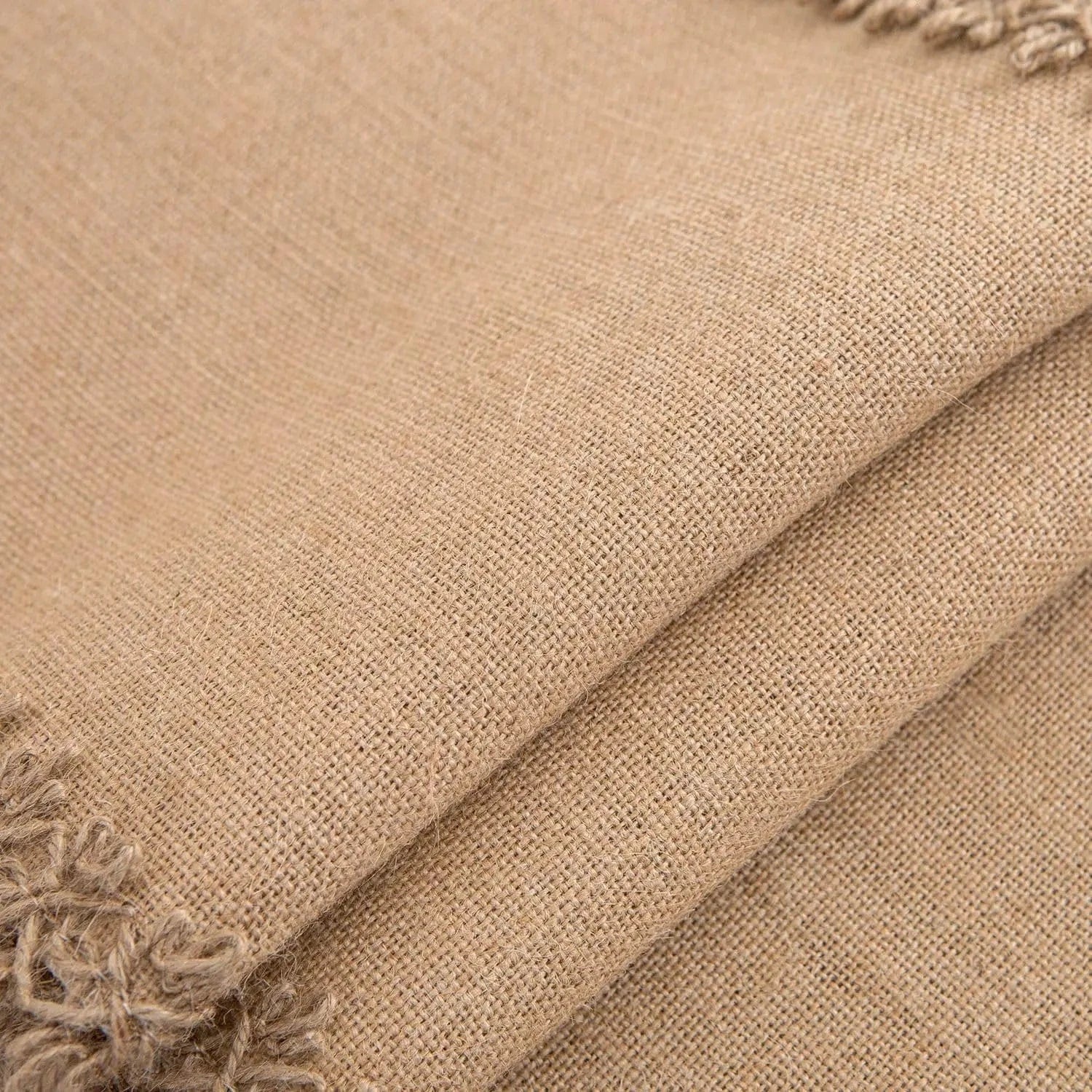 Chemin de Table Jute Vintage Bordure Relief - Bohème Chic