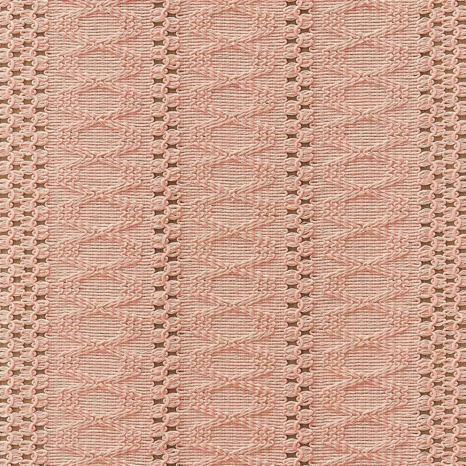 Chemin de Table Lin Rose - Tissage Ajouré Romance Dramatique