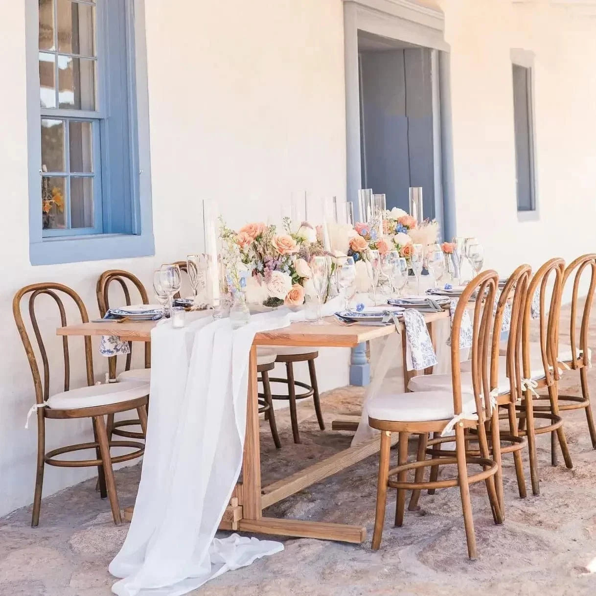 Chemin de Table Mousseline Blanc - Élégance Pure Mariage