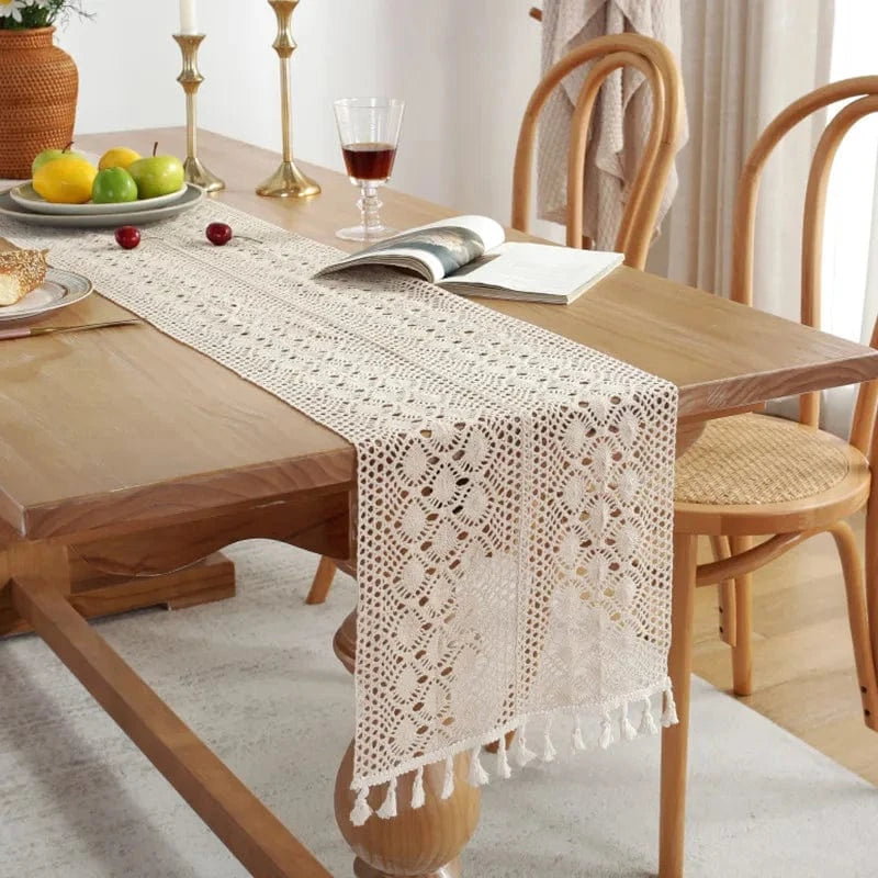 Chemin de Table Rosace au Crochet - Artisanat Floral Authentique