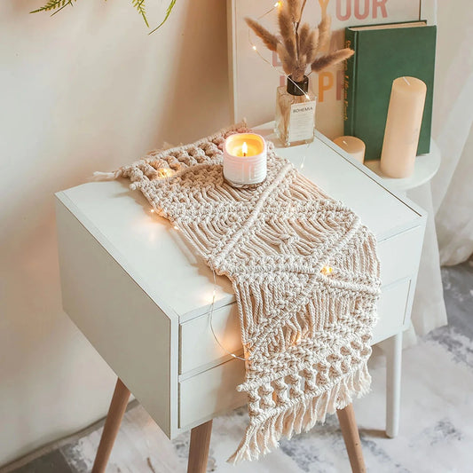 Chemin de Table au Crochet - Tissé Main Coton 100% Bohème
