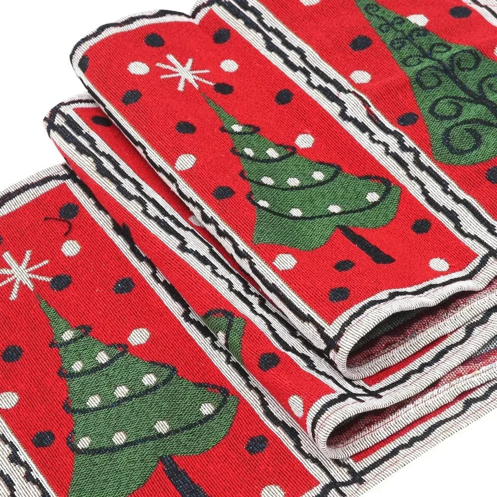 Chemin de Table avec des Sapins - Décoration Festive