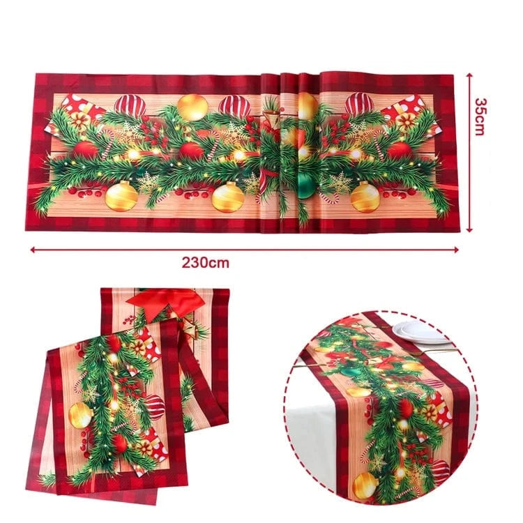 Chemin de Table avec Motifs de Noël - Décorations Festives