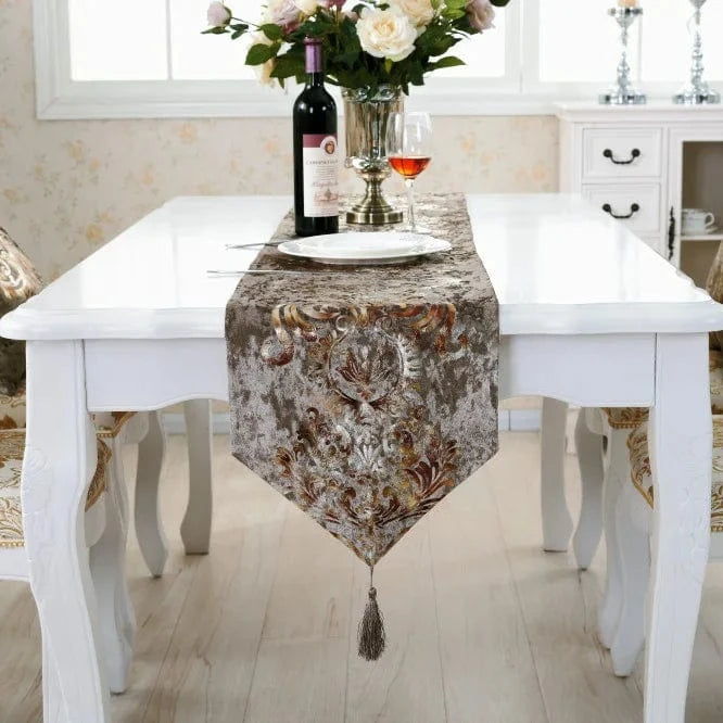 Chemin de Table Beige Taupe - Classique Chic Ornements