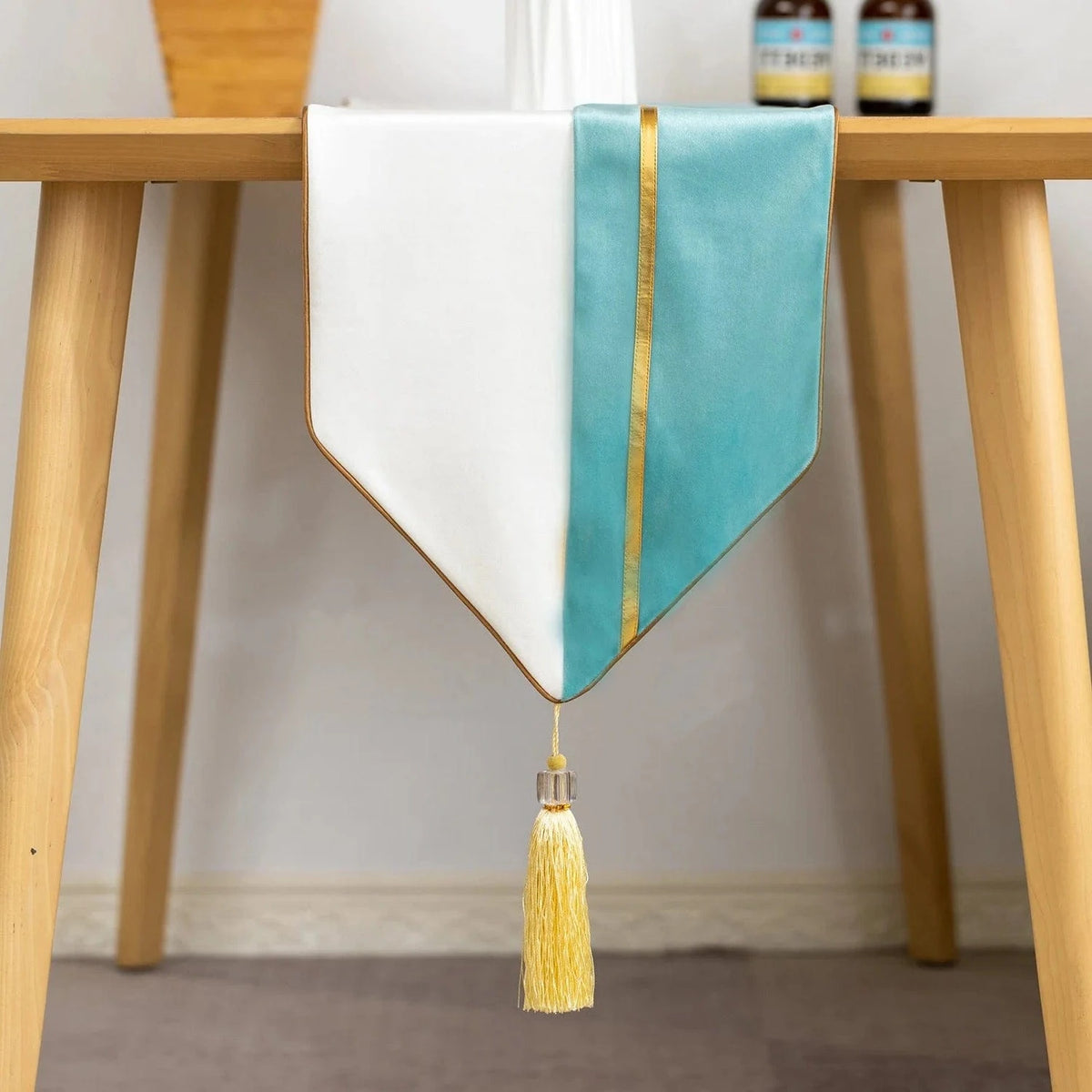 Chemin de Table Bleu Ciel - Design Moderne Bi-Tonal Tendance