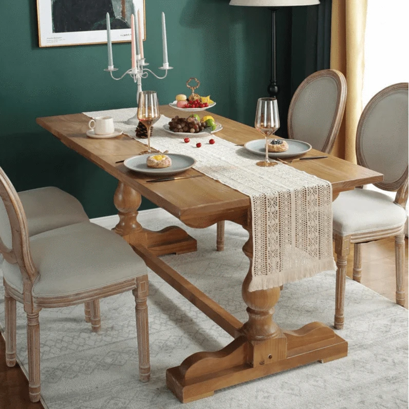 Chemin de Table Bohème Chic - Macramé Coton Franges Artisanal