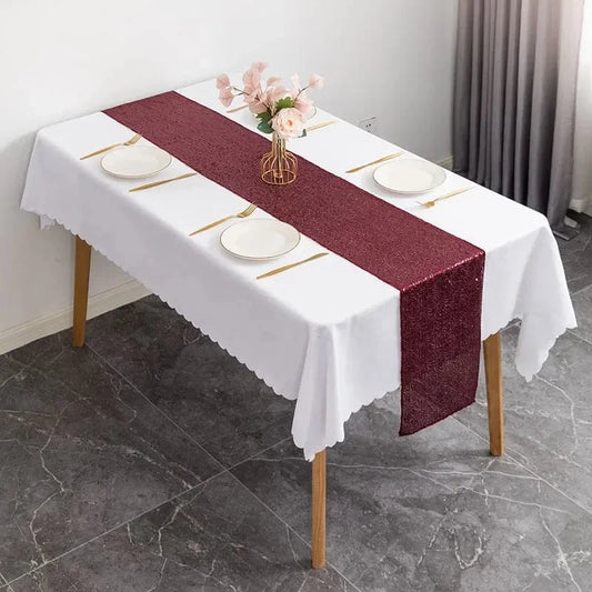 Chemin de Table Bordeau Pailleté - Opulence Vineuse Raffinée