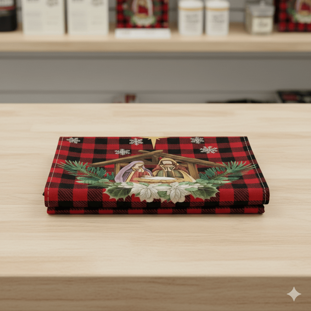 Chemin de Table Crèche - O Holy Night Tradition Lin