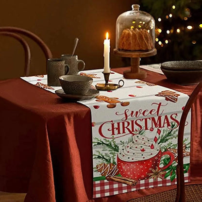 Chemin de Table Décoration Noël - Sweet Christmas Lin Gourmand