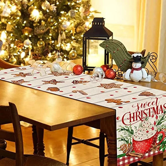 Chemin de Table Décoration Noël - Sweet Christmas Lin Gourmand
