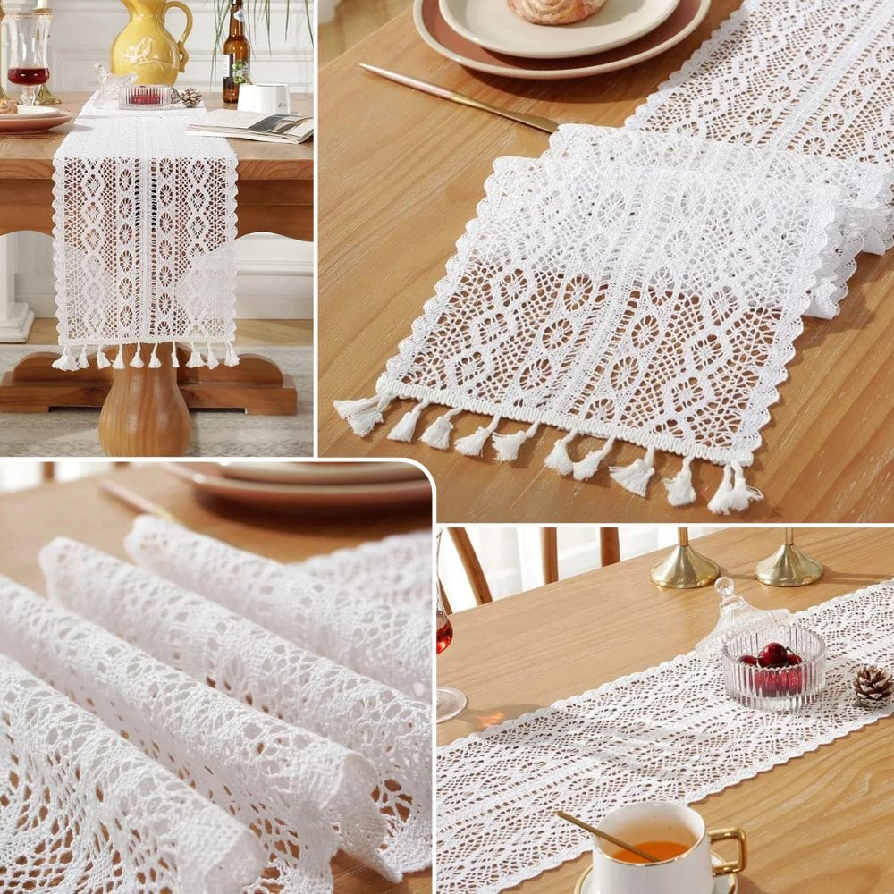 Chemin de Table Dentelle Blanc - Pureté et Élégance Intemporelle