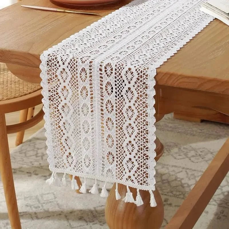 Chemin de Table Dentelle Blanc - Pureté et Élégance Intemporelle
