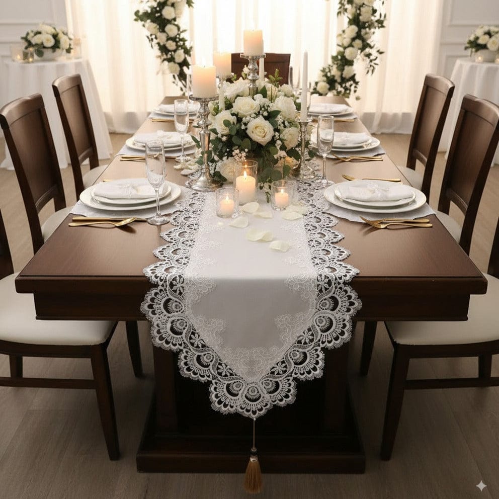 Chemin de Table Dentelle Mariage Chic - Mariage de Rêve