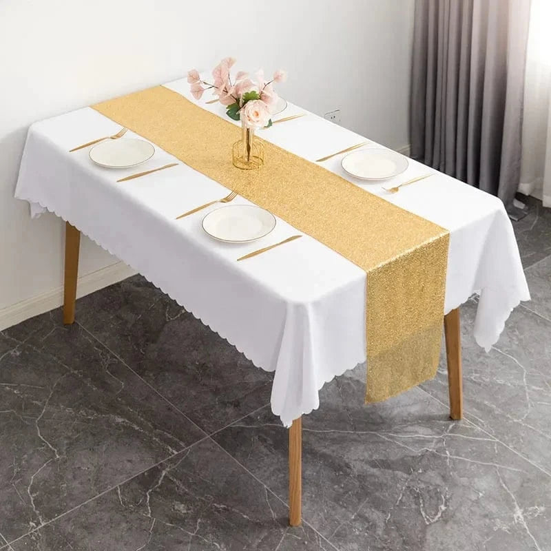 Chemin de Table Doré Pailleté - Effet Scintillant Luxueux