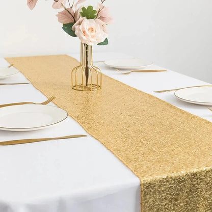Chemin de Table Doré Pailleté - Effet Scintillant Luxueux