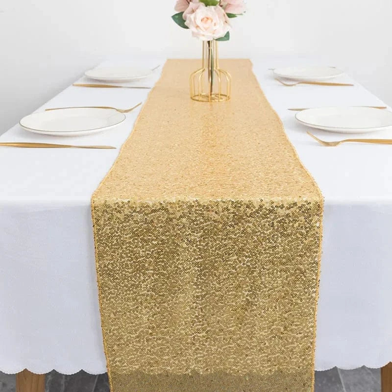 Chemin de Table Doré Pailleté - Effet Scintillant Luxueux