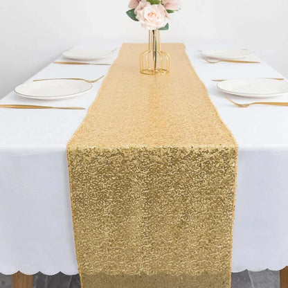 Chemin de Table Doré Pailleté - Effet Scintillant Luxueux