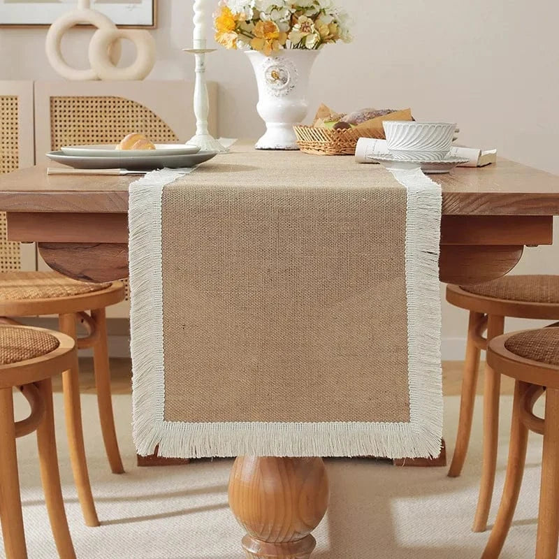 Chemin de Table en Jute Blanc - Décoration Écologique