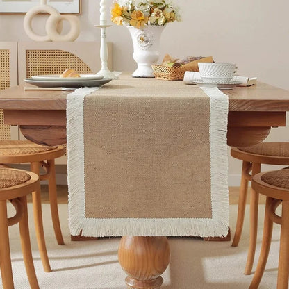 Chemin de Table en Jute Blanc - Décoration Écologique