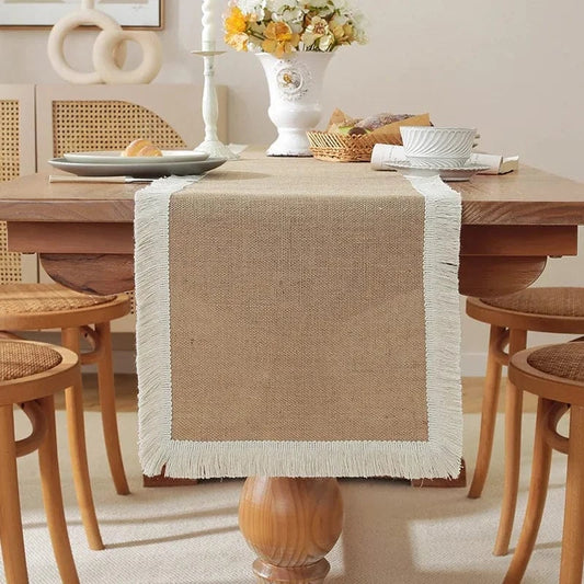 Chemin de Table en Jute Blanc - Décoration Écologique