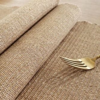 Chemin de Table en Lin Marron - Tissage Artisanal Caramel