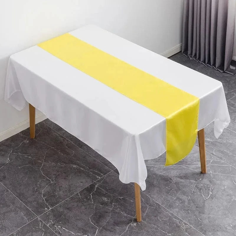 Chemin de Table en Satin Jaune
