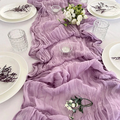 Chemin de Table Gaze de Coton Mauve - Aristocratie Moderne