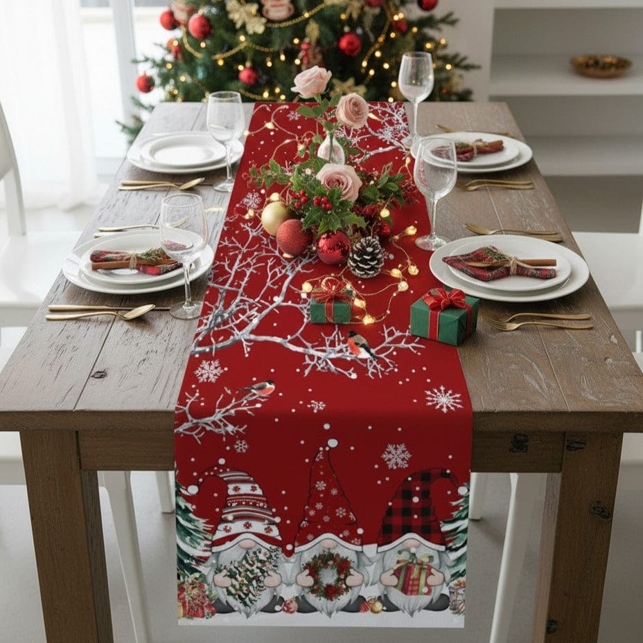 Chemin de Table Gnomes de Noël - Style Scandinave Hygge