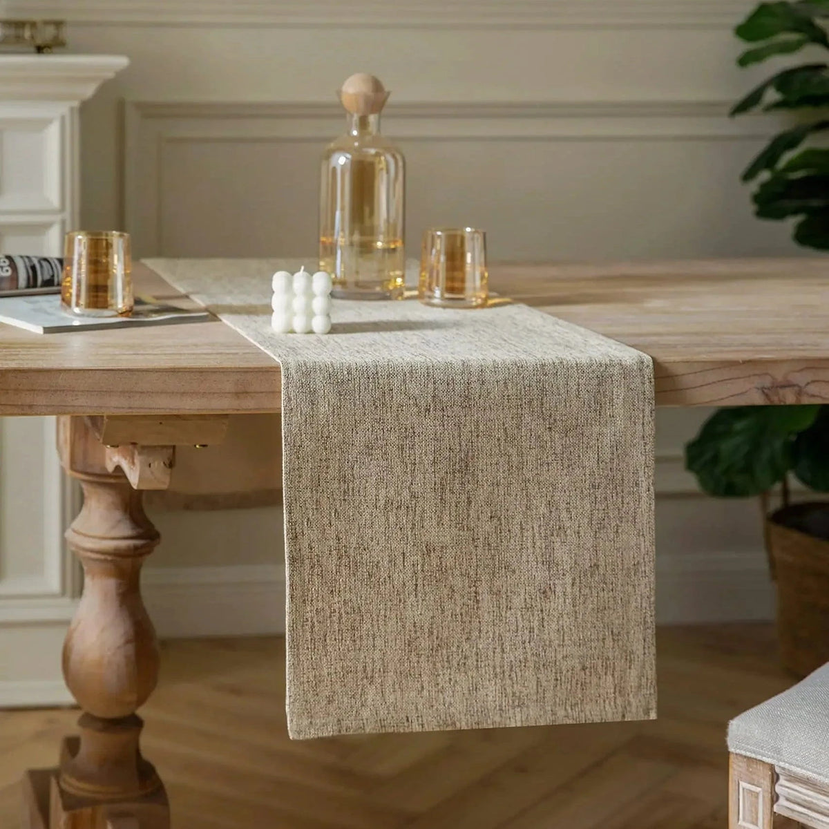 Chemin de Table Gris Chiné - Élégance Minimaliste