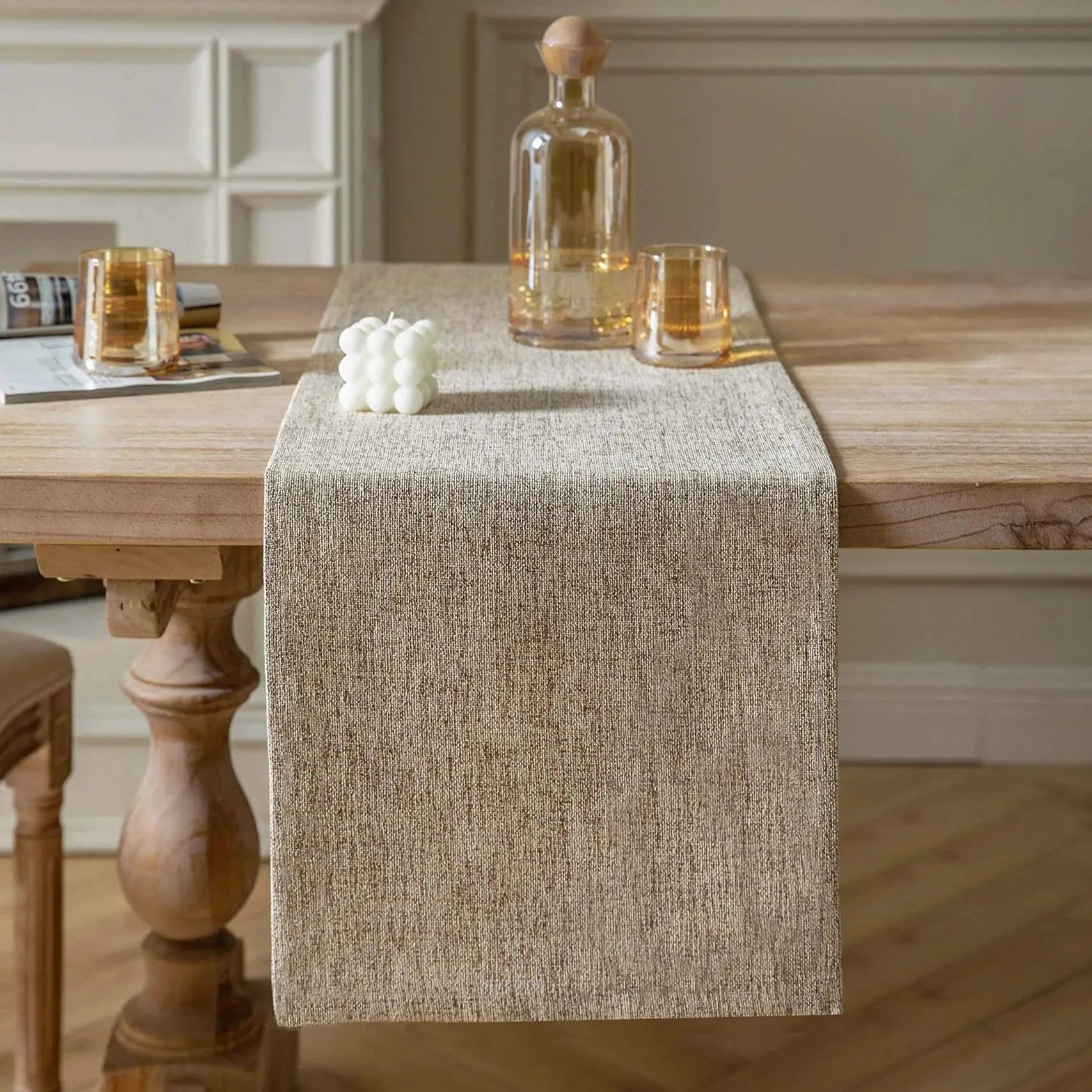 Chemin de Table Gris Chiné - Élégance Minimaliste