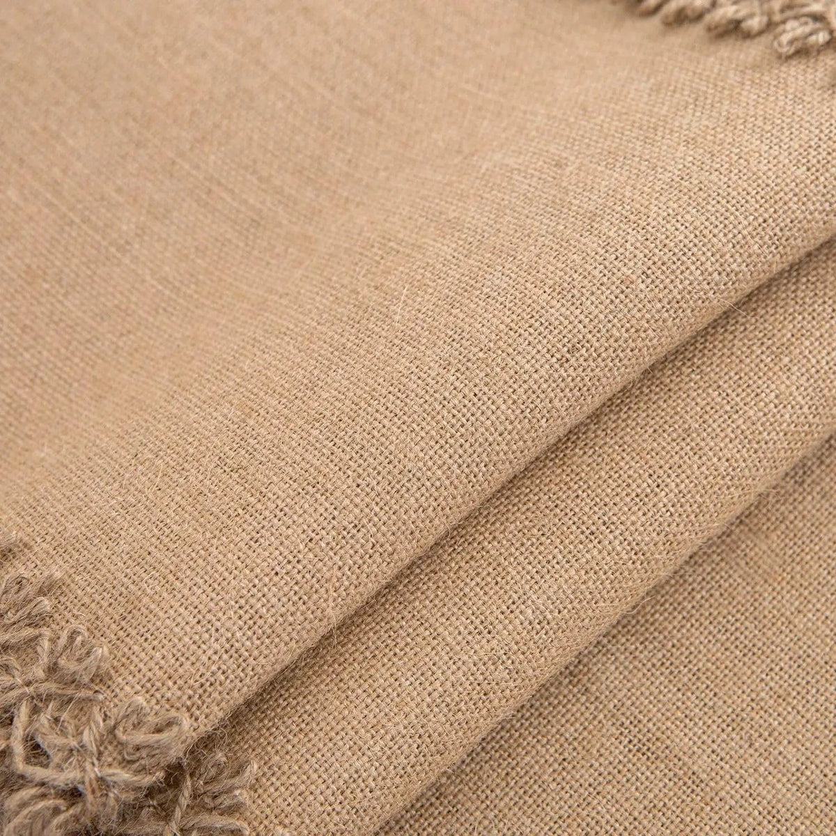 Chemin de Table Jute Vintage Bordure Relief - Bohème Chic