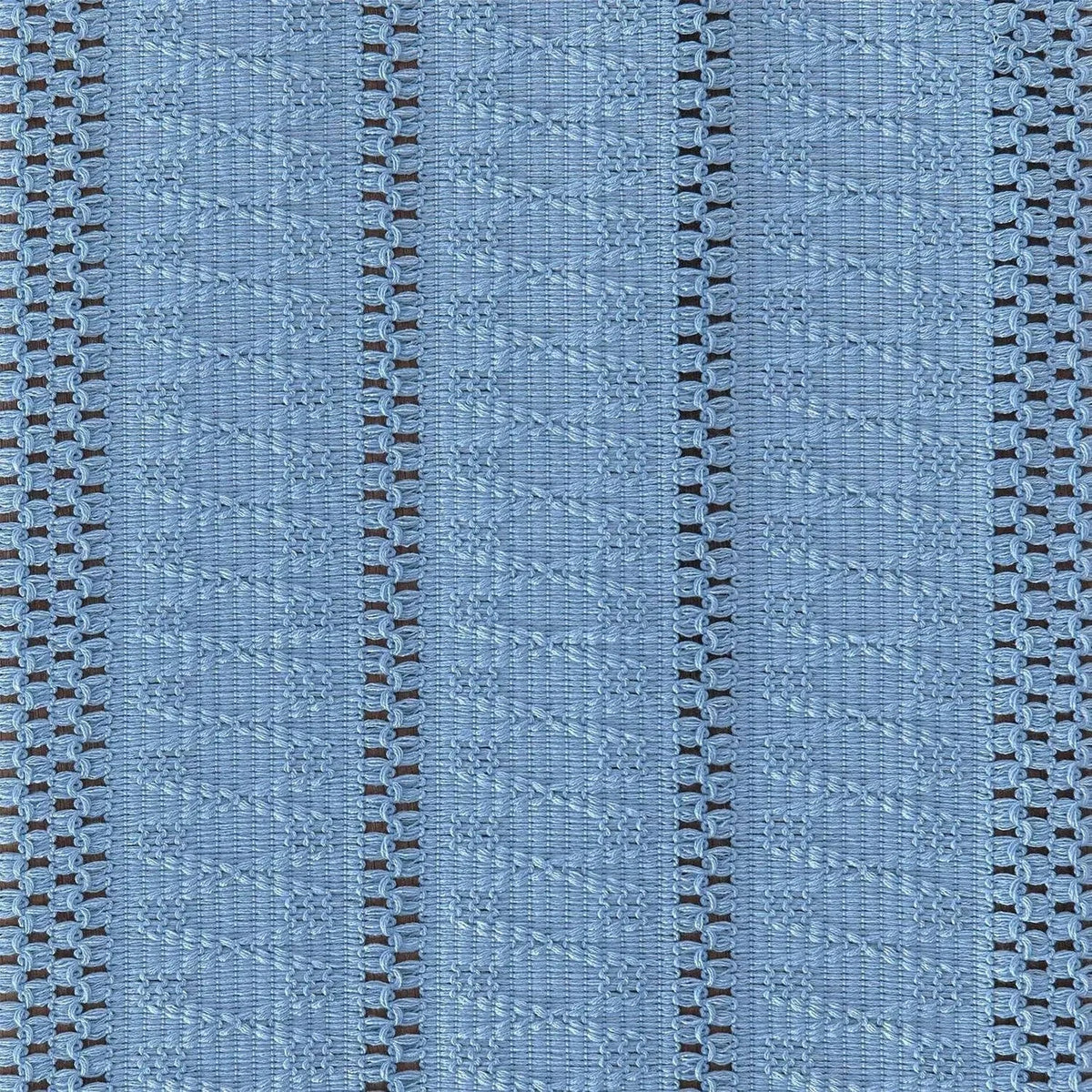 Chemin de Table Lin Bleu - Tissage Ajouré Sérénité Céleste