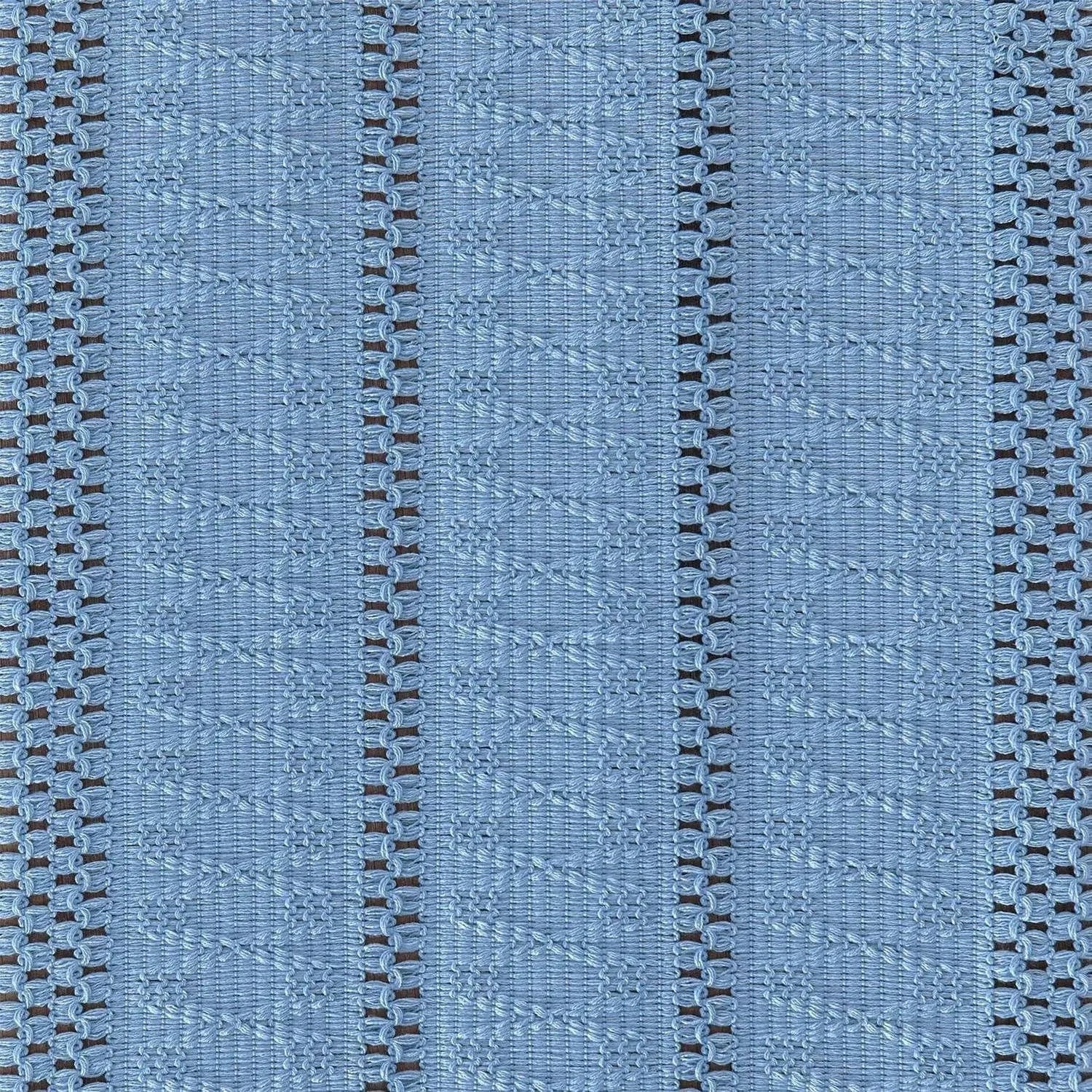 Chemin de Table Lin Bleu - Tissage Ajouré Sérénité Céleste