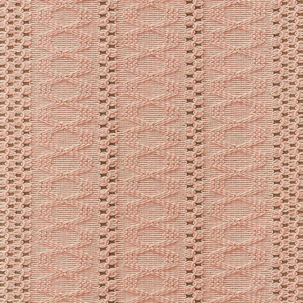 Chemin de Table Lin Rose - Tissage Ajouré Romance Dramatique