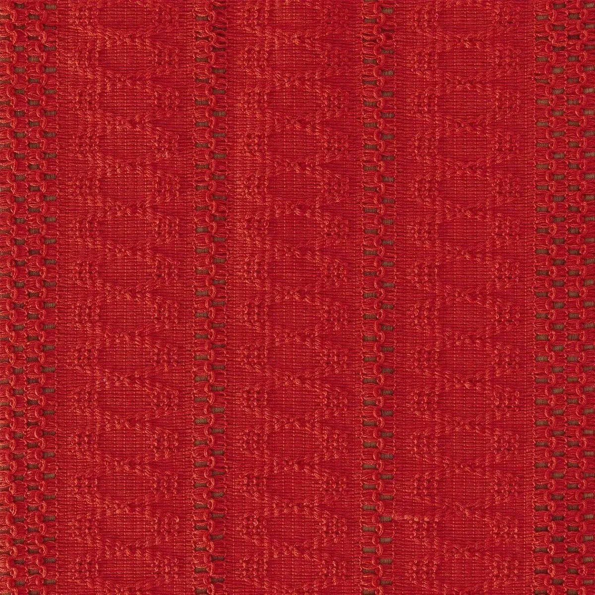 Chemin de Table Lin Rouge - Tissage Passion Franges Dramatique