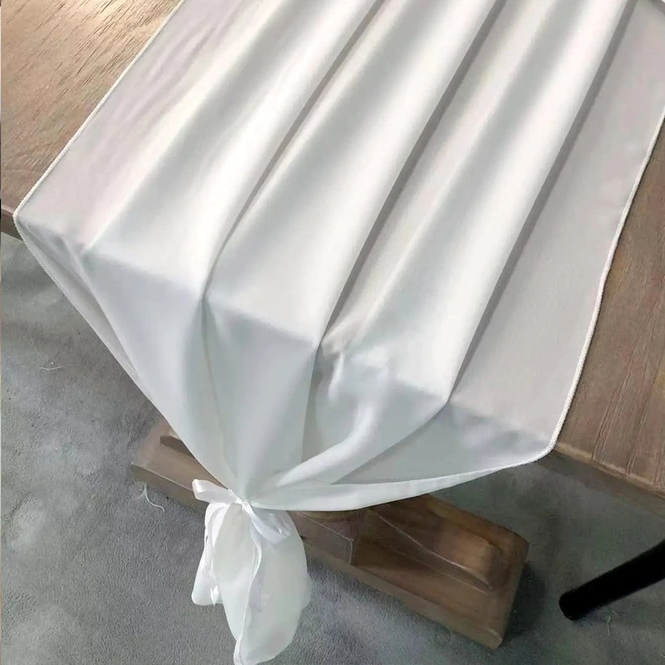 Chemin de Table Mousseline Blanc - Élégance Pure Mariage