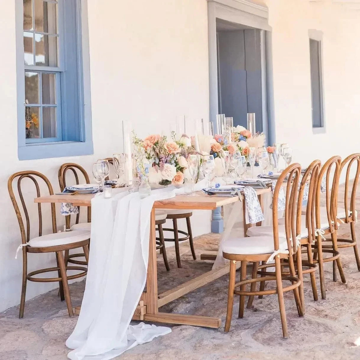 Chemin de Table Mousseline Blanc - Élégance Pure Mariage