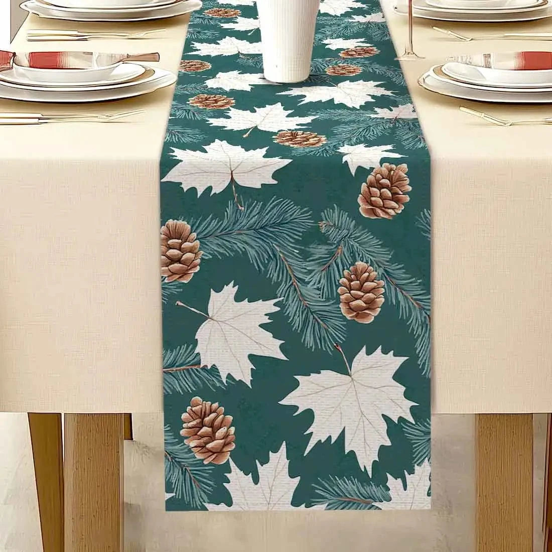 Chemin de Table Nature Noël - Feuilles Érable Botanique