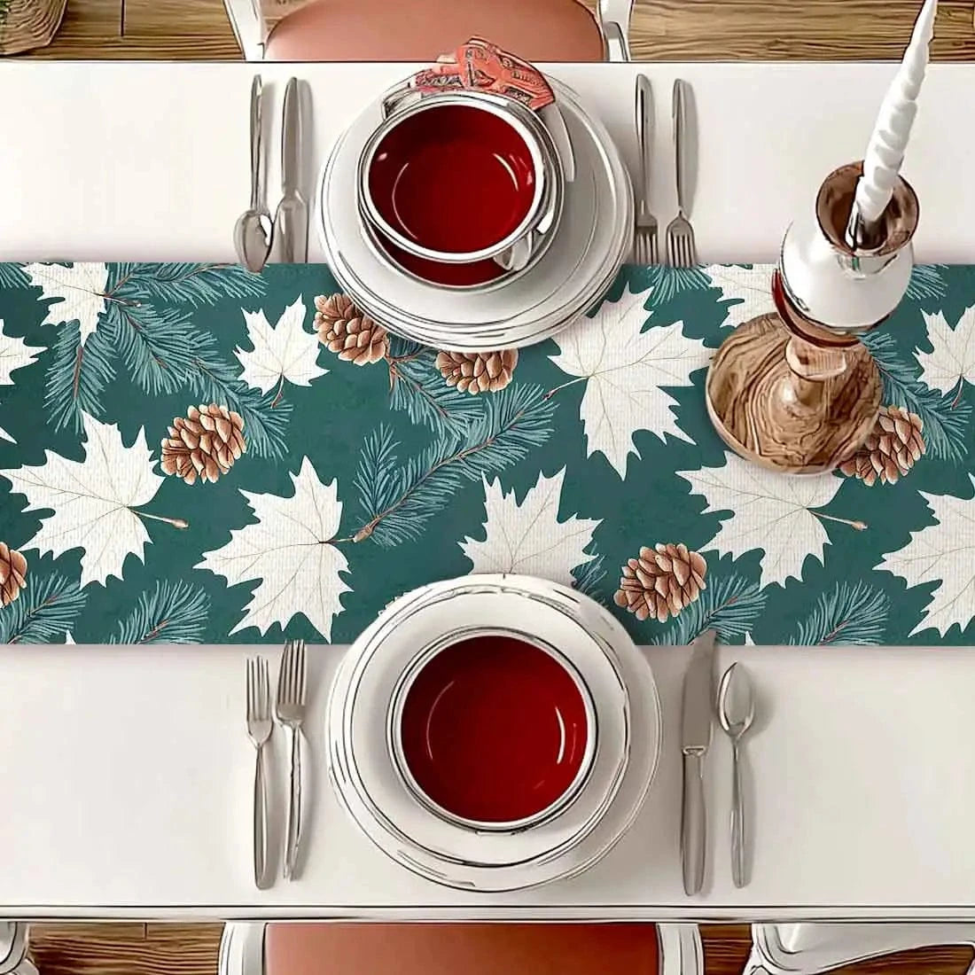 Chemin de Table Nature Noël - Feuilles Érable Botanique