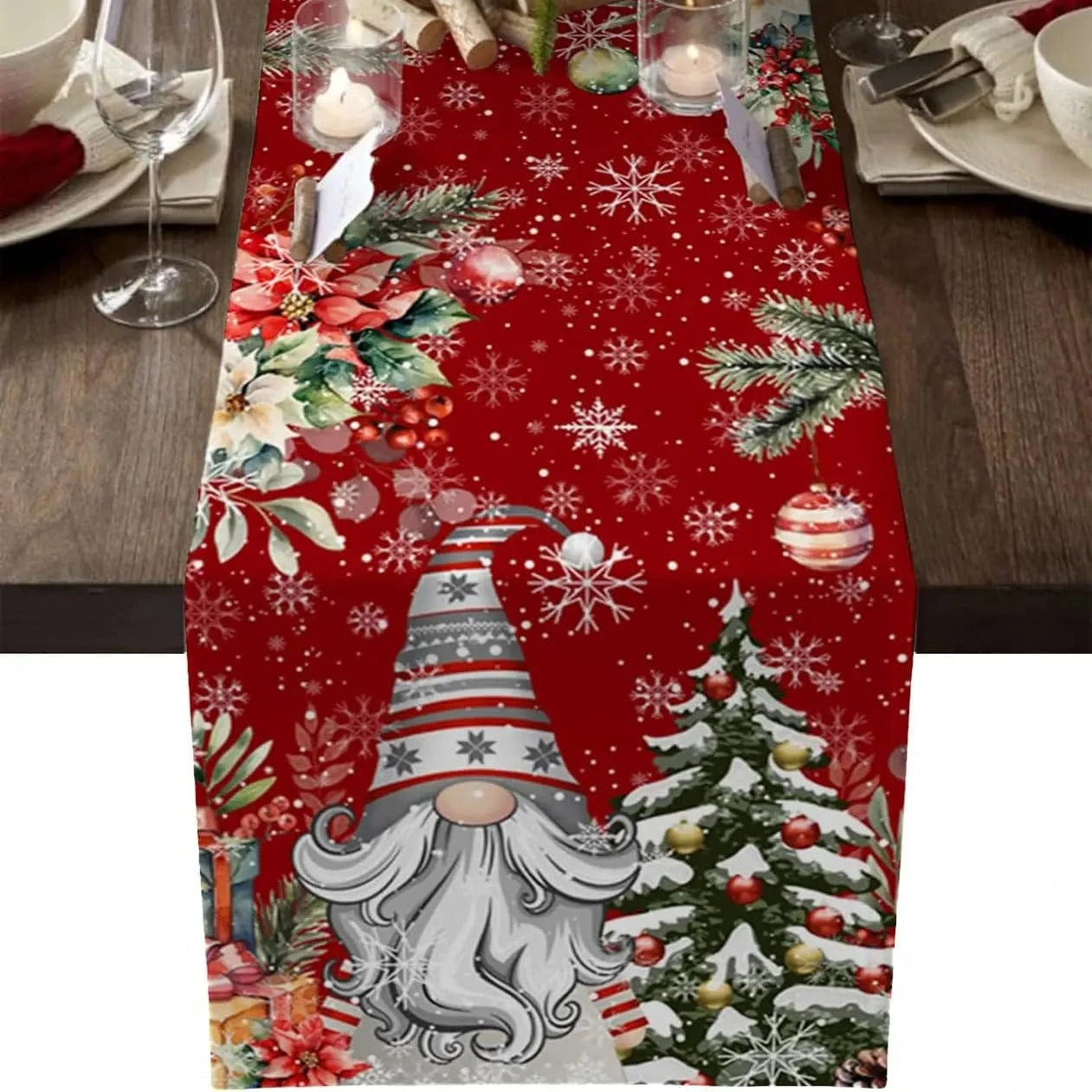 Chemin de Table Noël Scandinave Tomte - Tradition Nordique