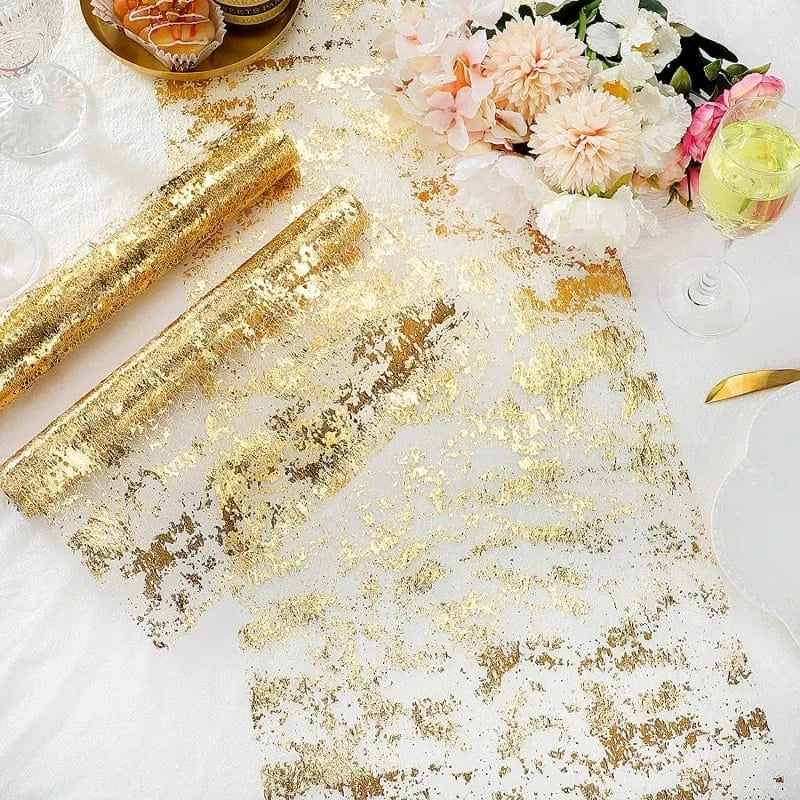 Chemin de Table Or Scintillant - Paillettes Métallique Luxe