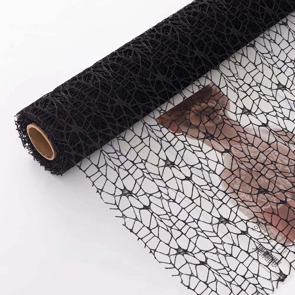 Chemin de Table Organza Noir - Transparence Moderne Aérienne