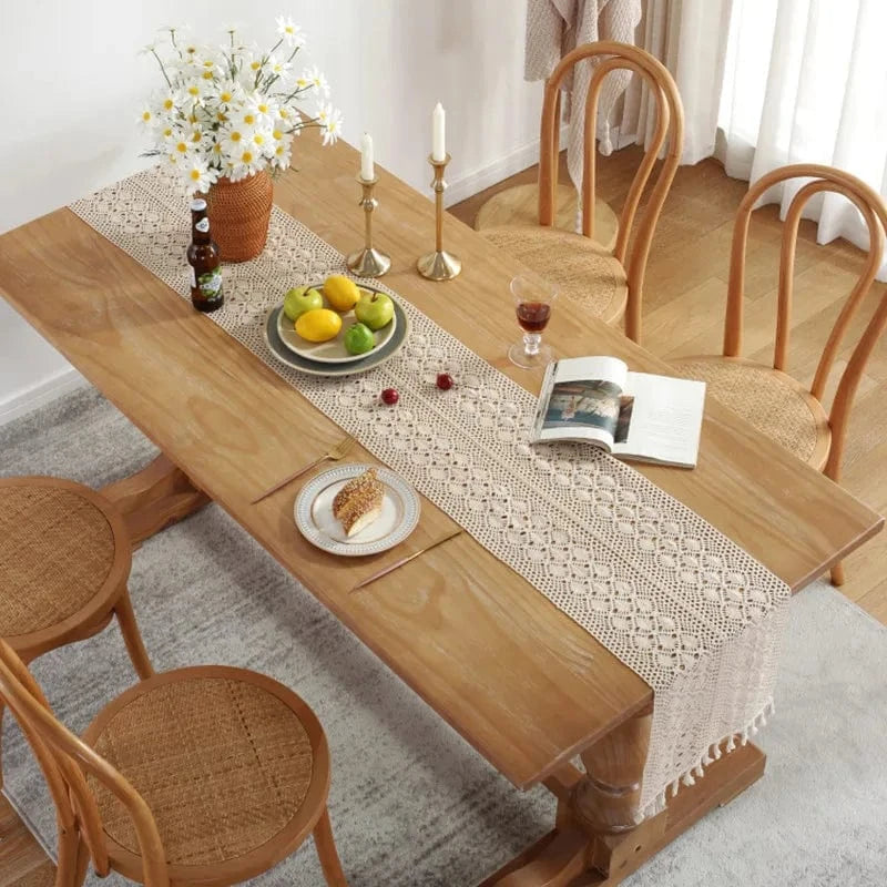 Chemin de Table Rosace au Crochet - Artisanat Floral Authentique